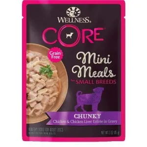 [20% OFF] Wellness Core Mini Meals Pâté Chunky Chicken & Chicken Liver Pouch Food for Small Breed Dogs 3oz