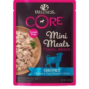 [20% OFF] Wellness Core Mini Meals Pâté Chunky Chicken & Tuna Pouch Food for Small Breed Dogs 3oz