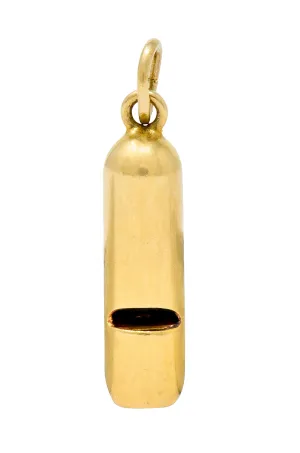 Art Nouveau 14 Karat Gold Functional Antique Whistle Charm