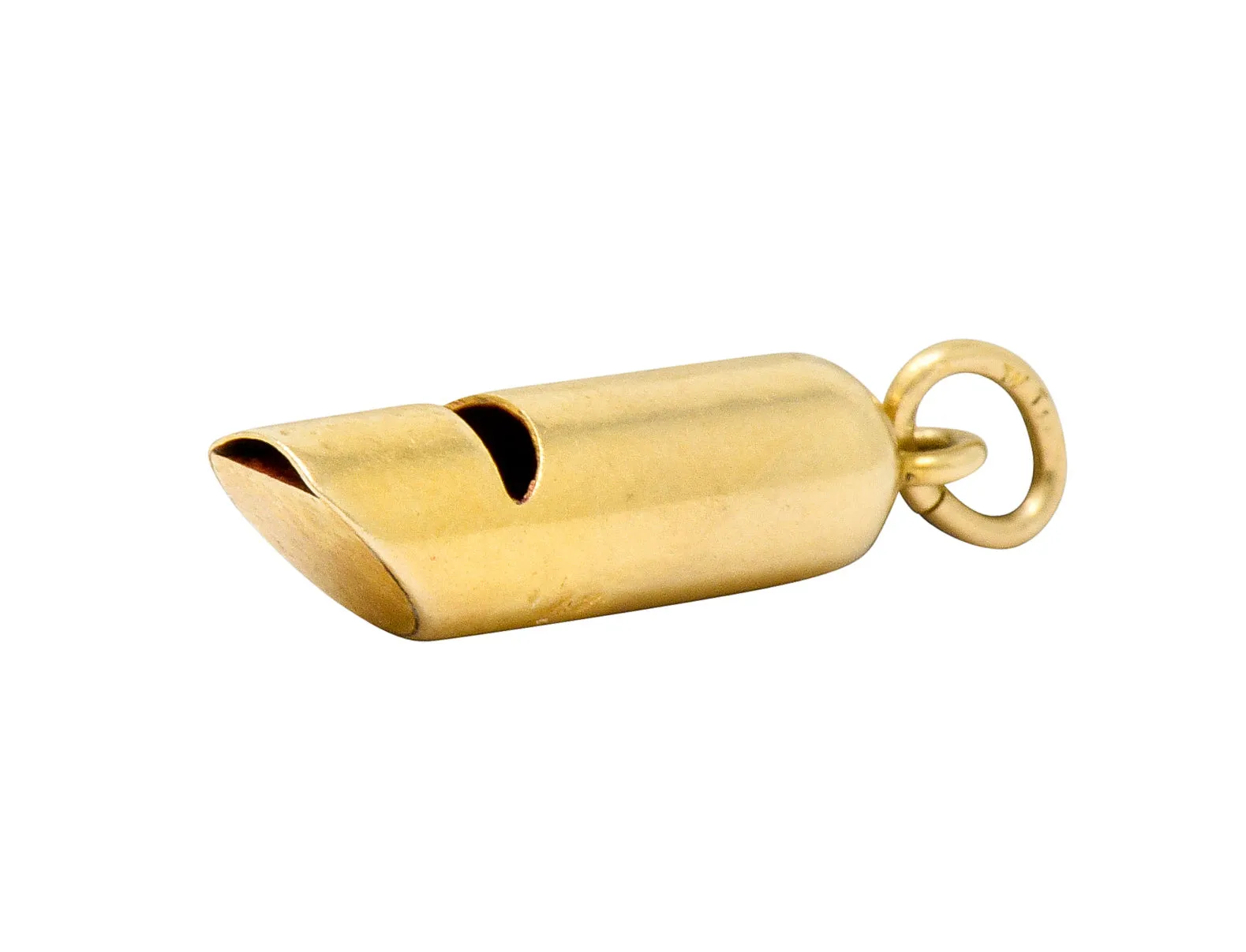 Art Nouveau 14 Karat Gold Functional Antique Whistle Charm