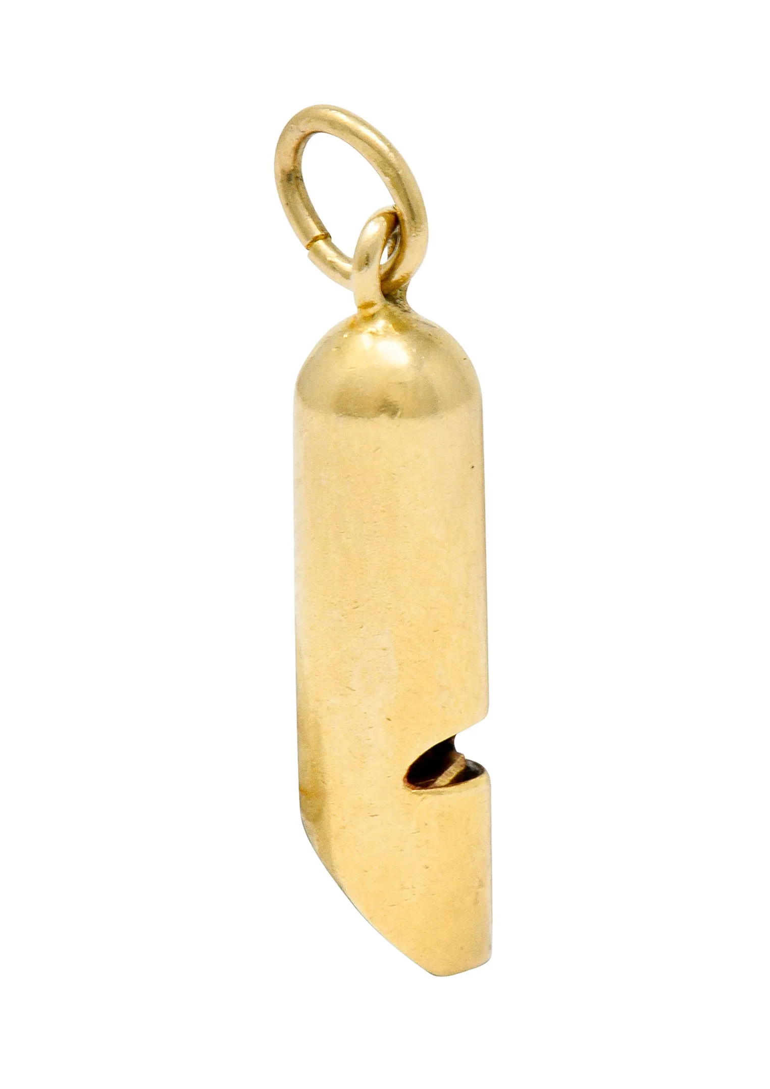Art Nouveau 14 Karat Gold Functional Antique Whistle Charm
