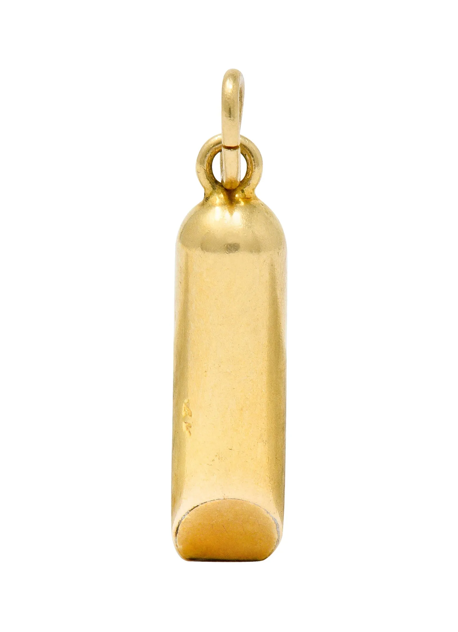 Art Nouveau 14 Karat Gold Functional Antique Whistle Charm