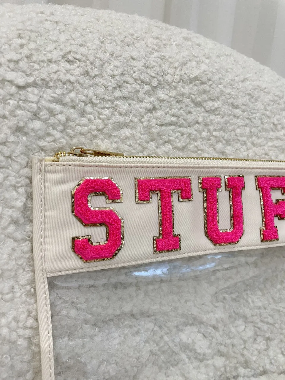 Aurora Cream Nylon & Perspex Pouch