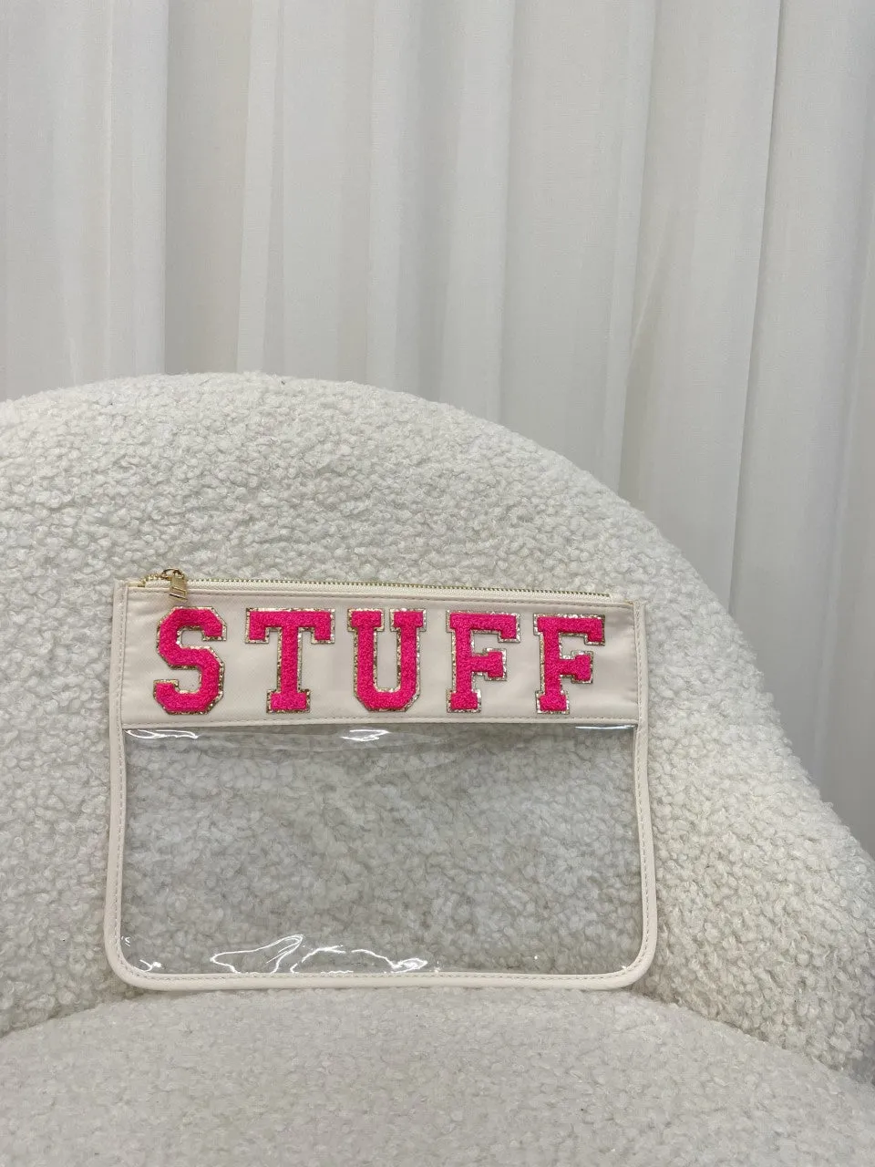 Aurora Cream Nylon & Perspex Pouch