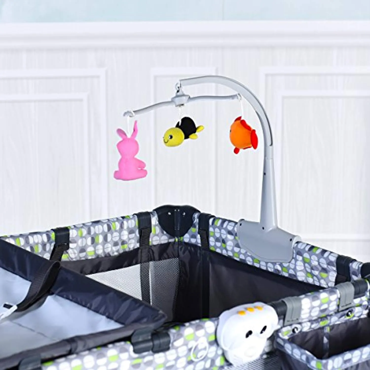 Baby Playard, Convertible Playpen with Bassinet, Changing Table, Foldable Travel Bassinet Bed with Music Box