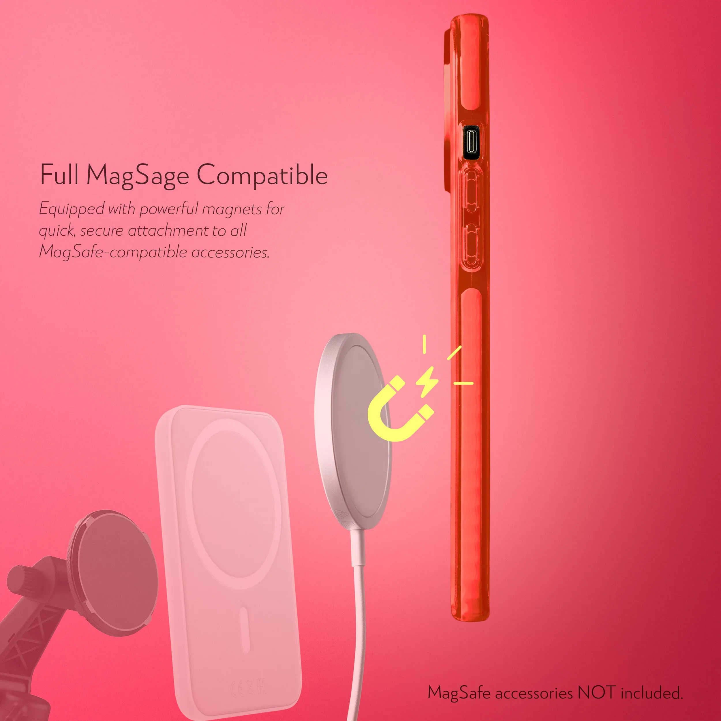 Barrier Case w/ MagSafe for iPhone 14 Pro Max - Electric Red Strawberry