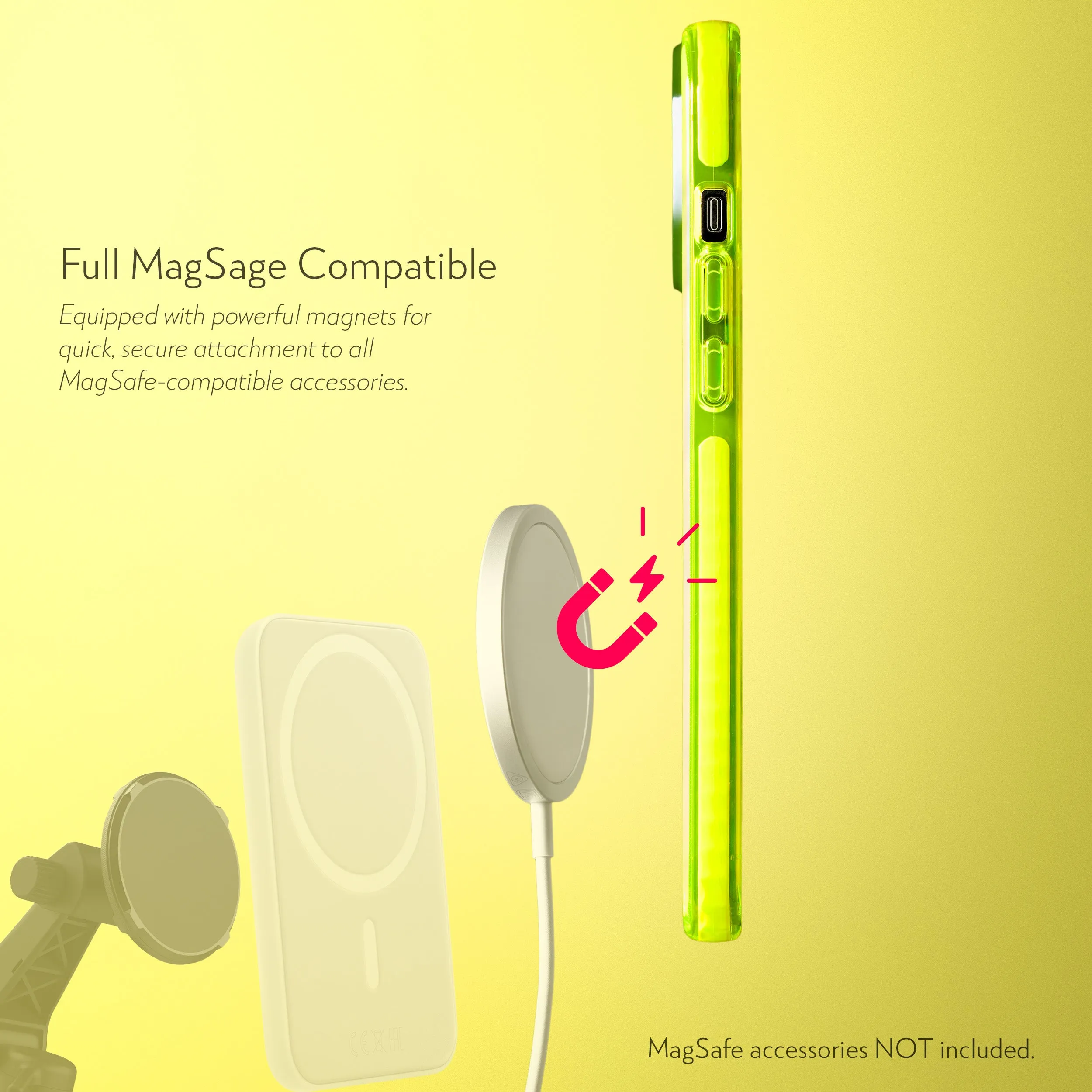 Barrier Case w/ MagSafe for iPhone 14 Pro Max - Hi-Energy Neon Yellow