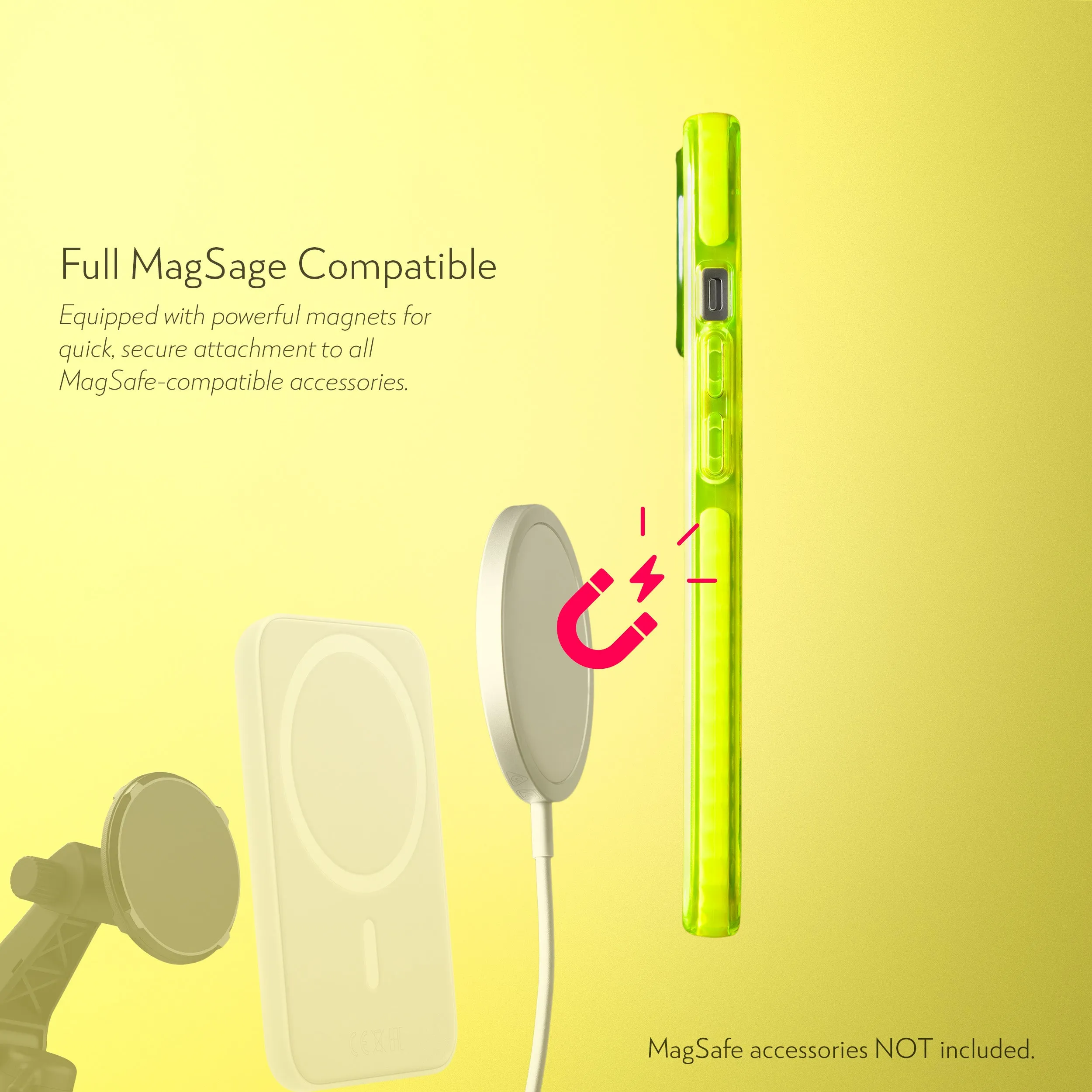 Barrier Case w/ MagSafe for iPhone 15 - Hi-Energy Neon Yellow