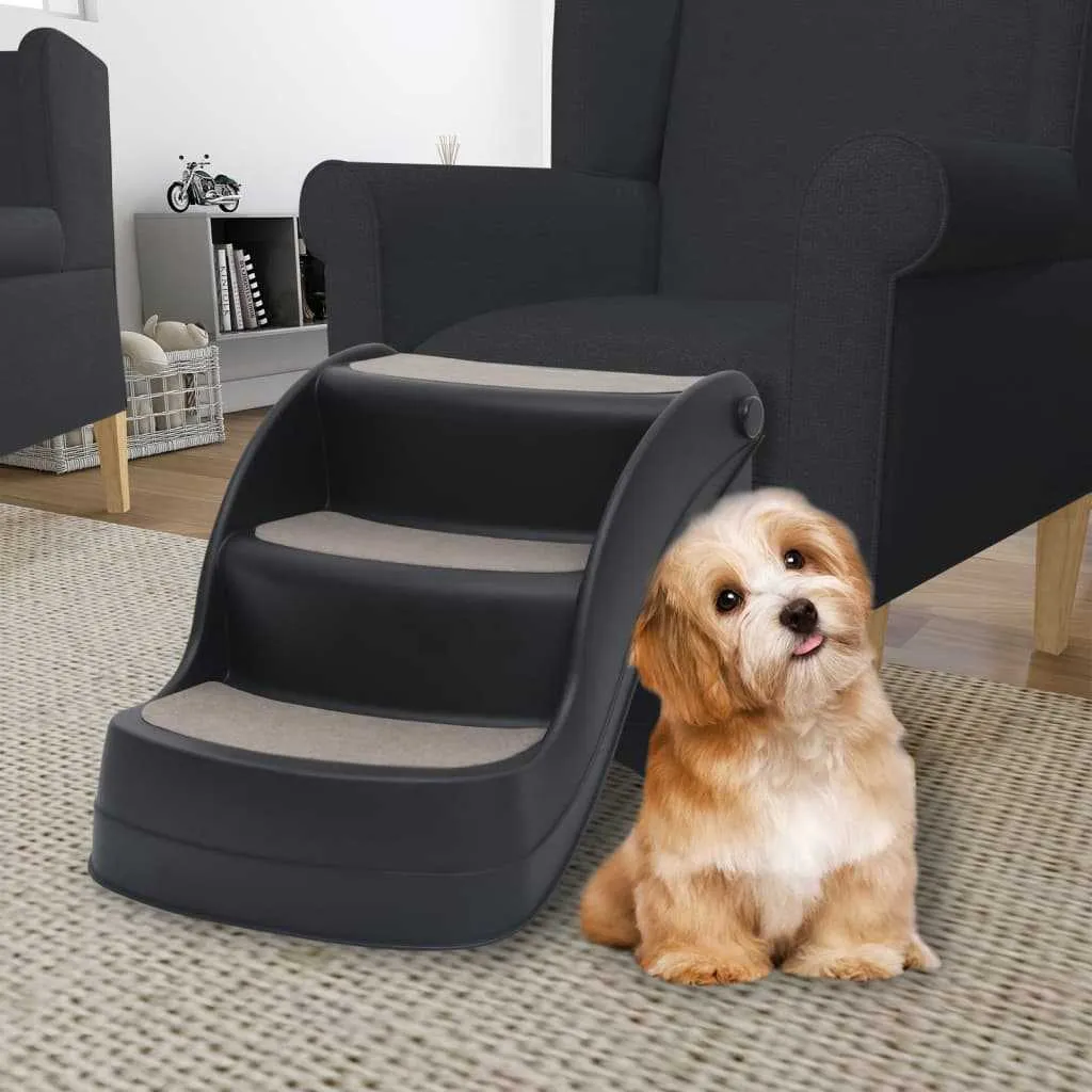 Black · Foldable 3-Step Stairs