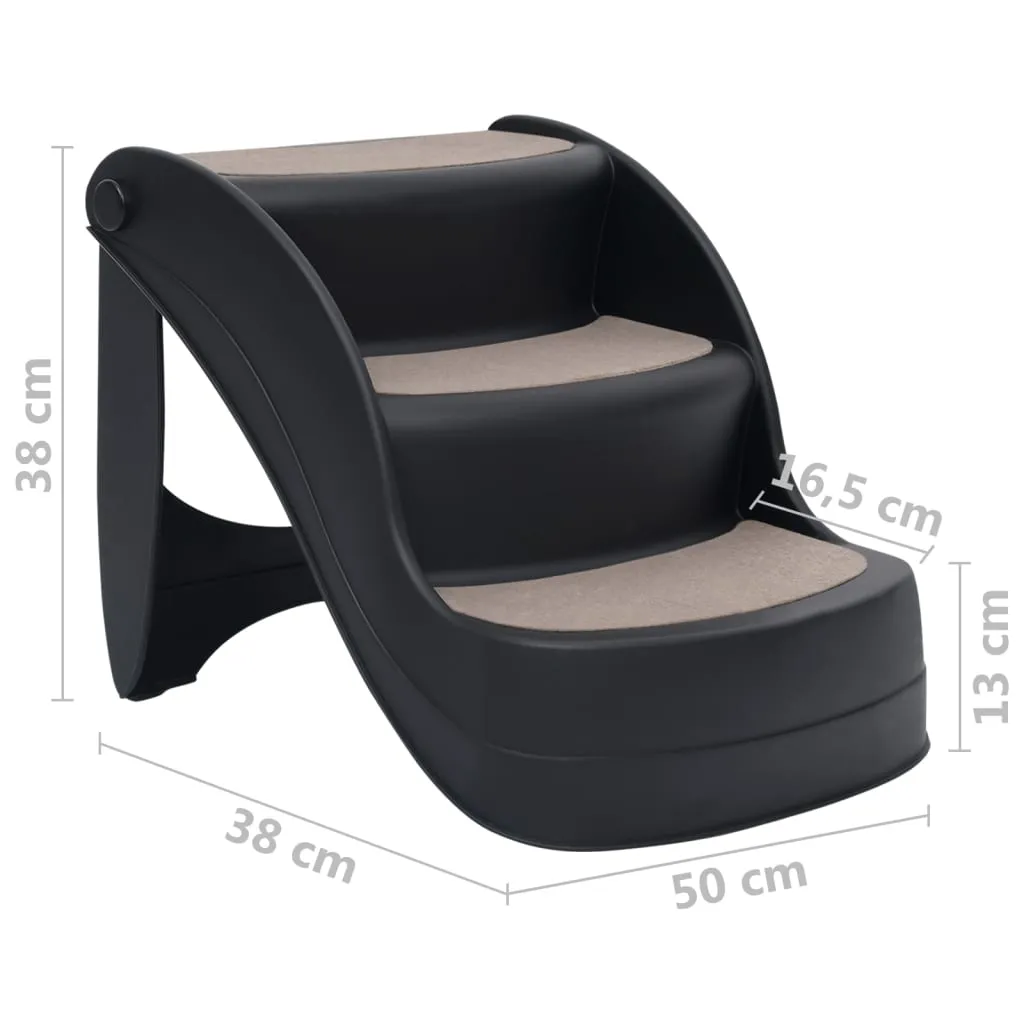 Black · Foldable 3-Step Stairs