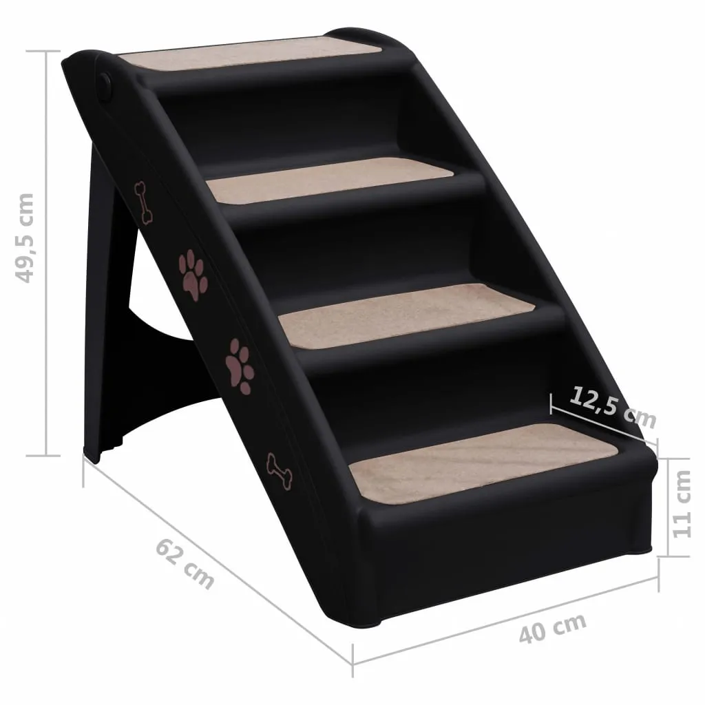 Black · Foldable Pet Stairs Black