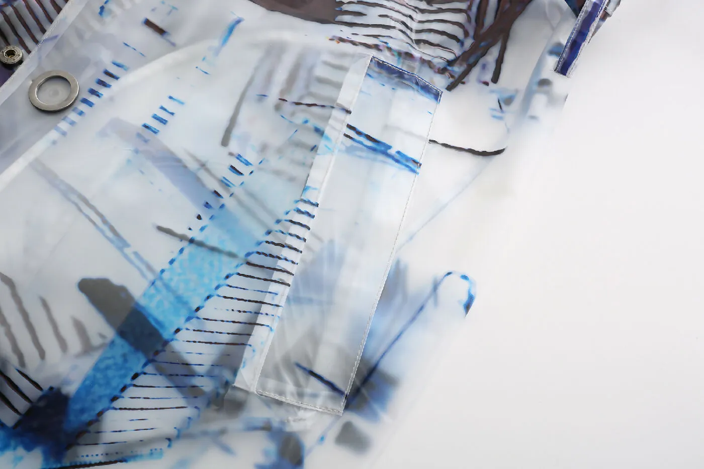 Bluetower print maxi raincoat