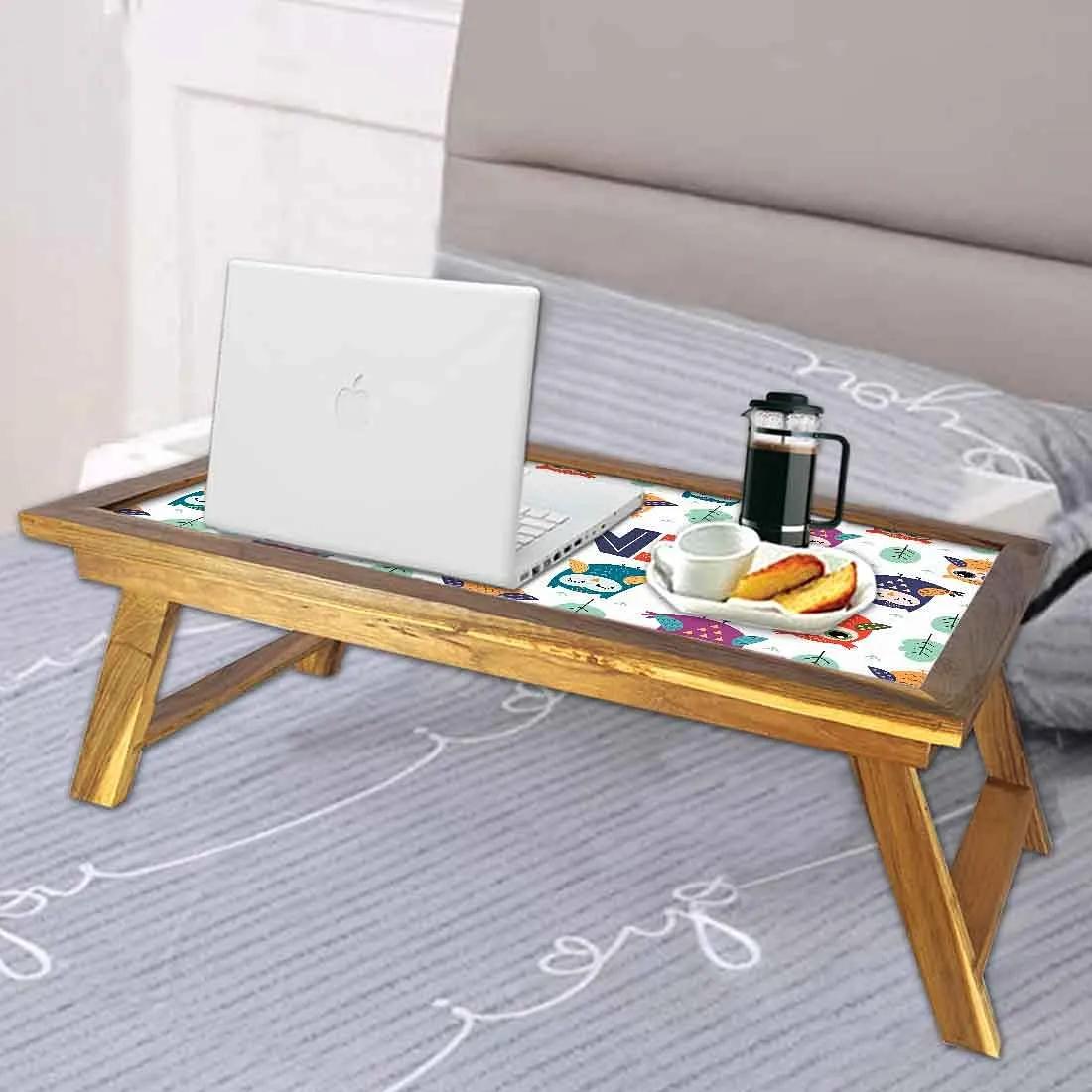Custom-Made Foldable Bed Table - Cute Owl