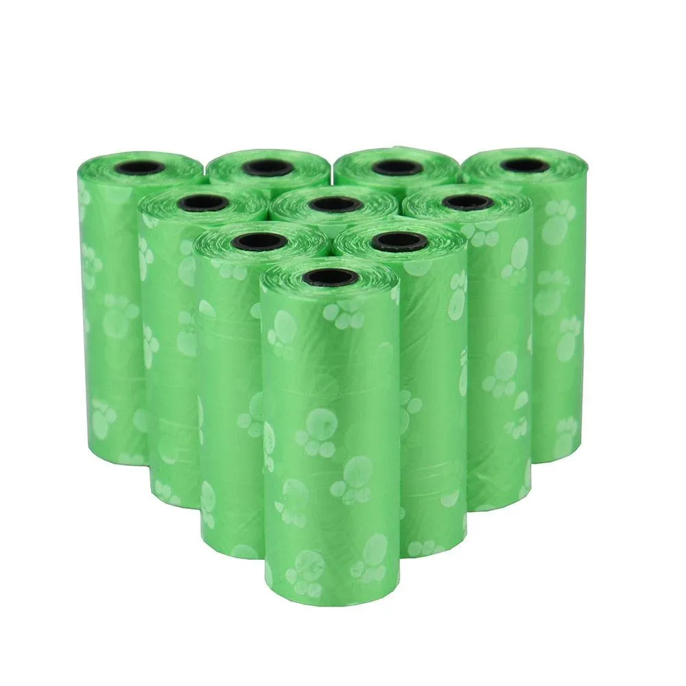 Disposable Pet Waste Bags With Paw Prints 5Roll (75Pcs)