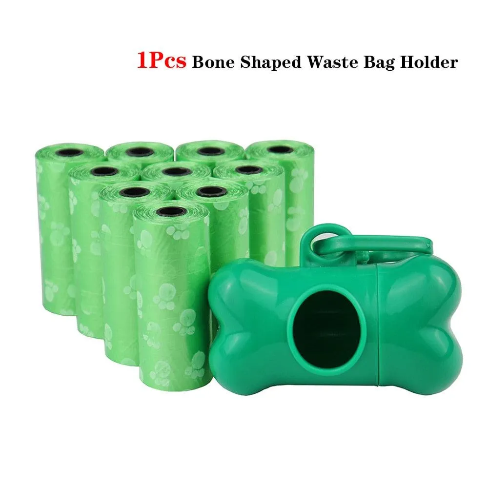 Disposable Pet Waste Bags With Paw Prints 5Roll (75Pcs)