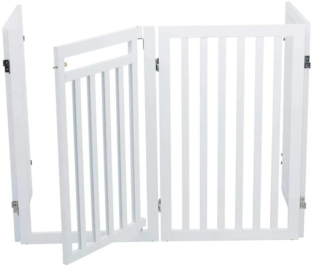 Dog Barrier with Door, 4 parts 60-160cm × 81 cm