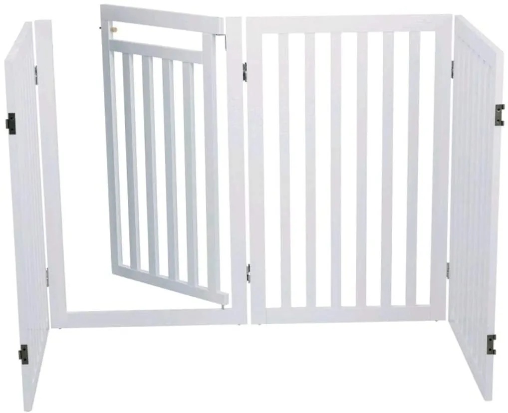 Dog Barrier with Door, 4 parts 60-160cm × 81 cm