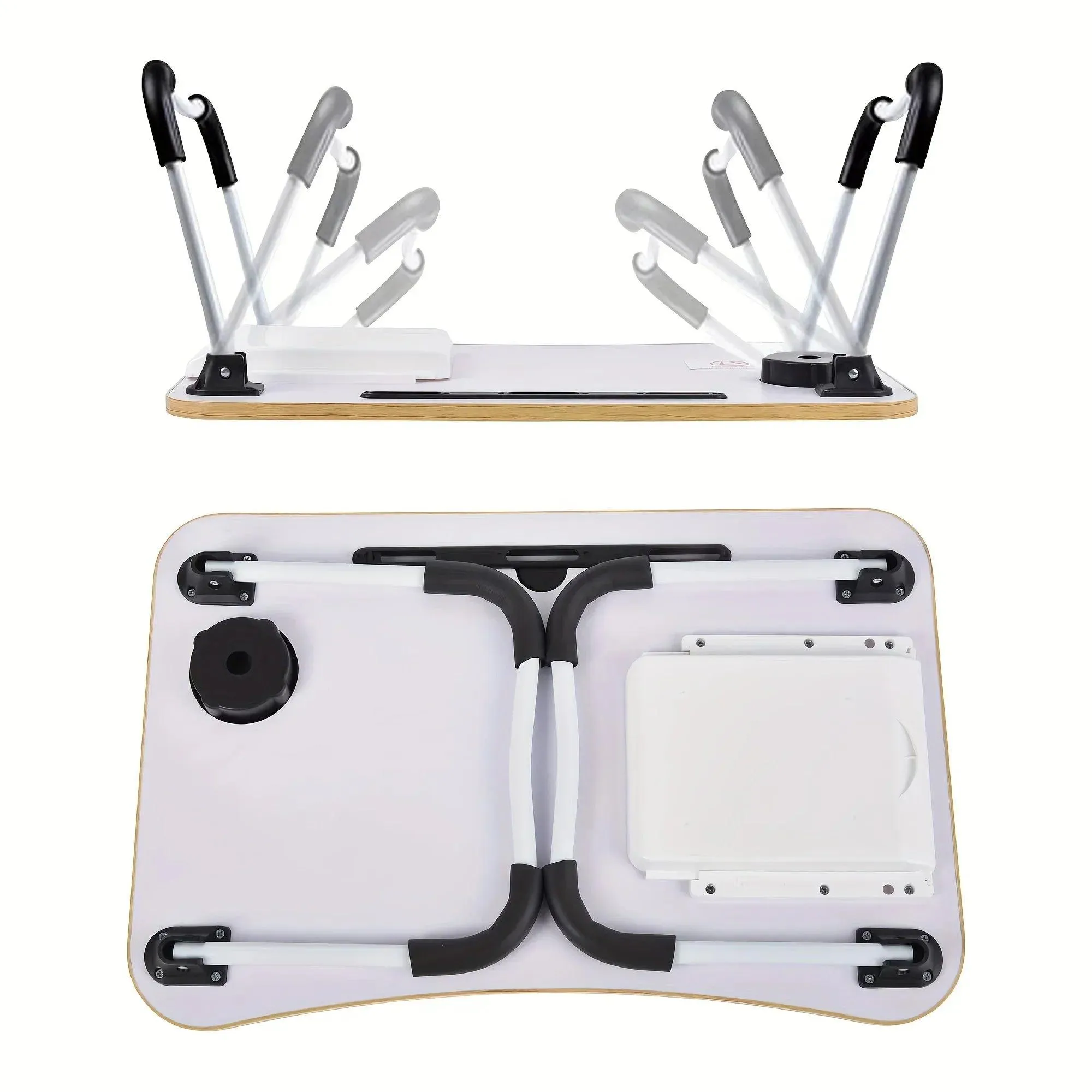 Foldable Laptop Bed Table with Cup Holder & Drawer - Portable Work & Relaxation Desk