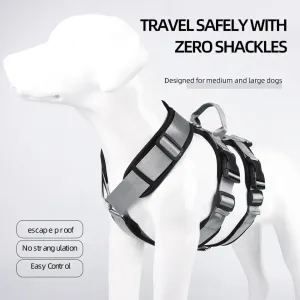 Indestructible Reinforced Heavy Duty Dog Harness Comfort Safety No-Harm 3-Point Full Body Support & Control
