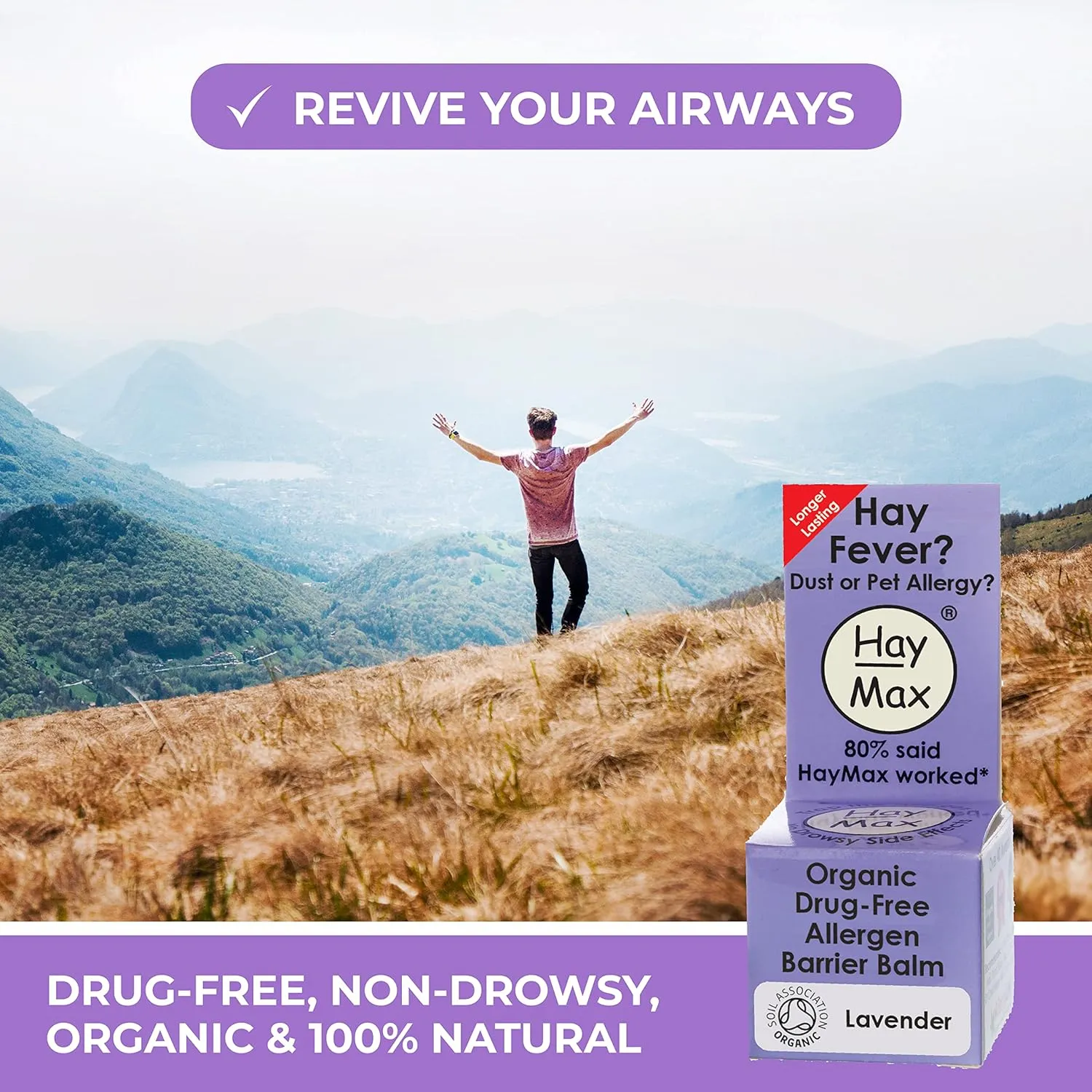 Junior Allergen Barrier Balm in Lavender is an organic, natural, and non-drowsy solution for allergy relief. It effectively blocks pollen, dust, and other allergen particles. Suitable for adults, kids, and pregnant women.