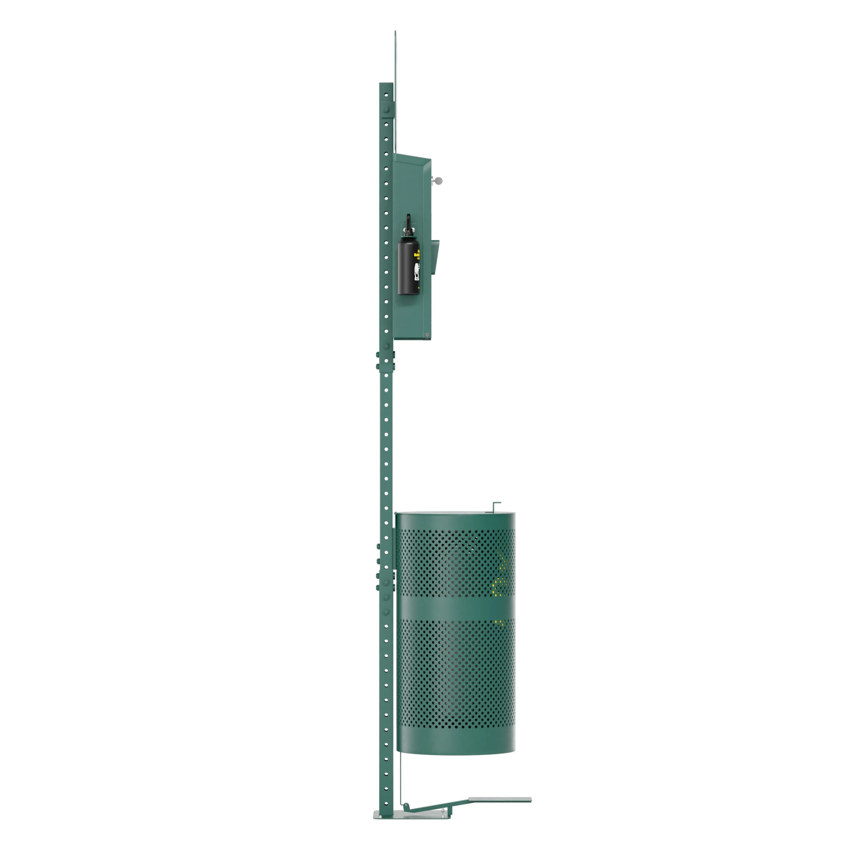 Kessler Pet Waste Station with Pedal Trash Can, Glow in the Dark Sign, Pull-Out Bag Dispenser, Hand Sanitizer Bottle, 400 Waste Bags and 50 Can Liners