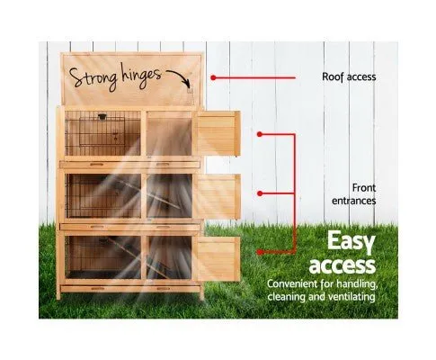 Large Waterproof Wooden Pet Rabbit Hutch with Metal Run