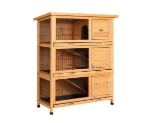 Large Waterproof Wooden Pet Rabbit Hutch with Metal Run