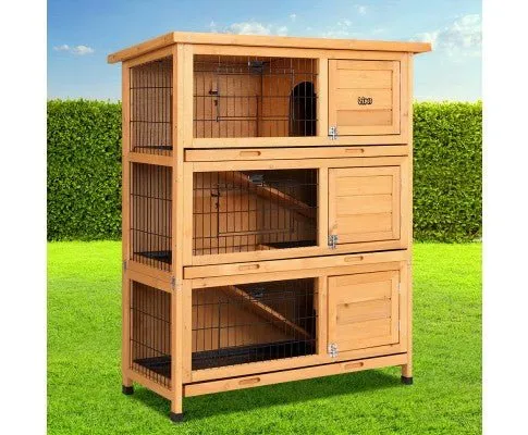 Large Waterproof Wooden Pet Rabbit Hutch with Metal Run