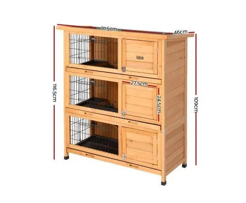Large Waterproof Wooden Pet Rabbit Hutch with Metal Run