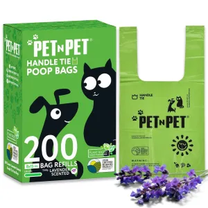 Lavender Scented Dog Poop Bags with Tie Handles 200