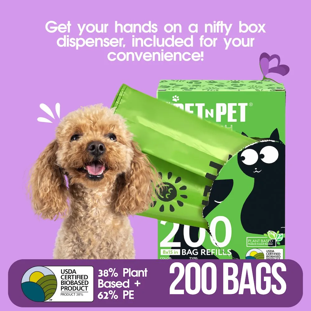 Lavender Scented Dog Poop Bags with Tie Handles 200