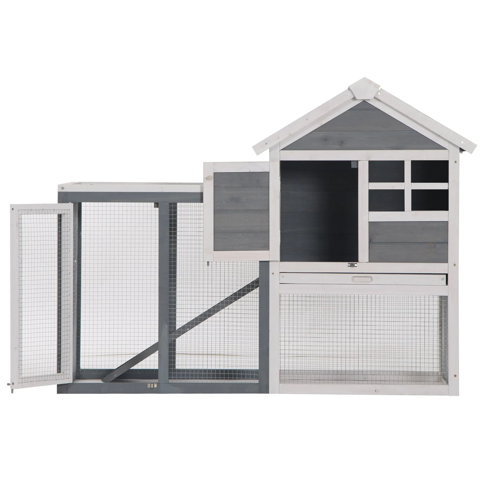 PawHut 2 Tier Wooden Rabbit Hutch