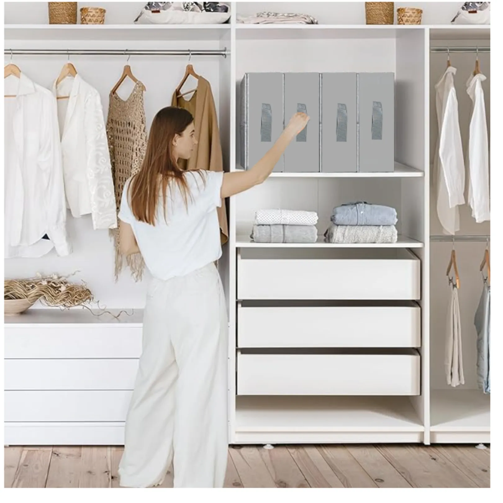 Qoolish Grey Bed Sheet Organizer