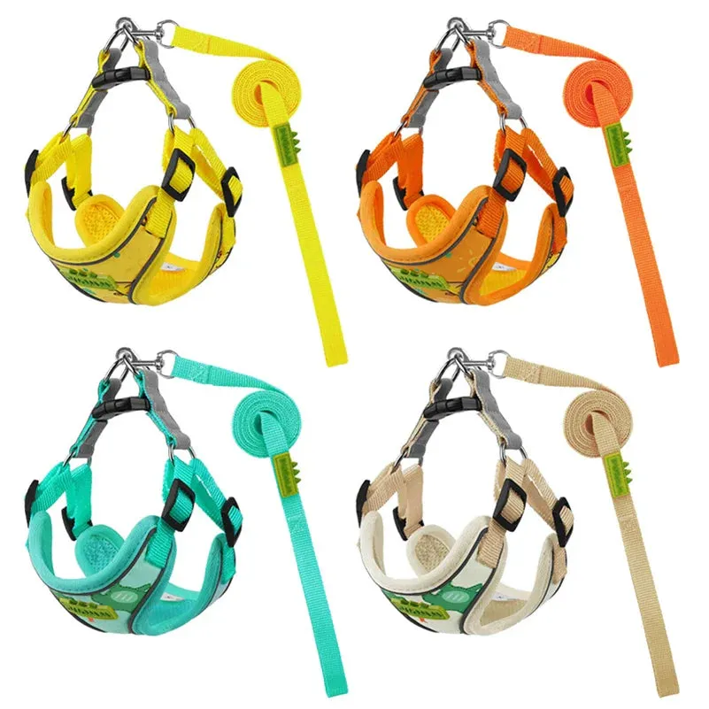 Reflective Dog Harness and Leash Set for Small to Medium Breeds