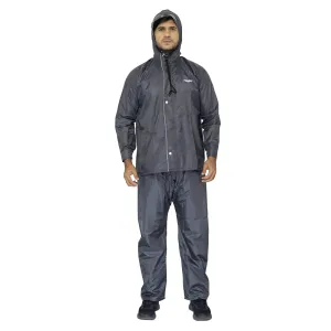 Reversible Men's Polyester Waterproof Raincoat with Hood | Set of Top and Bottom | 2XL | Magic Grey