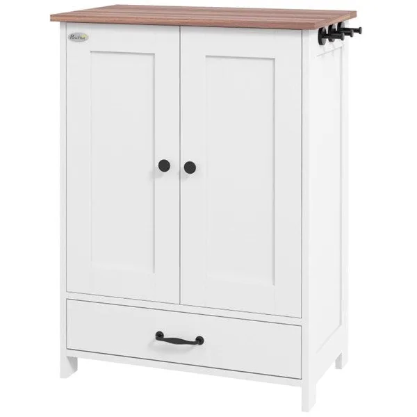Storage Cabinet with Food and Water Bowls for Dogs