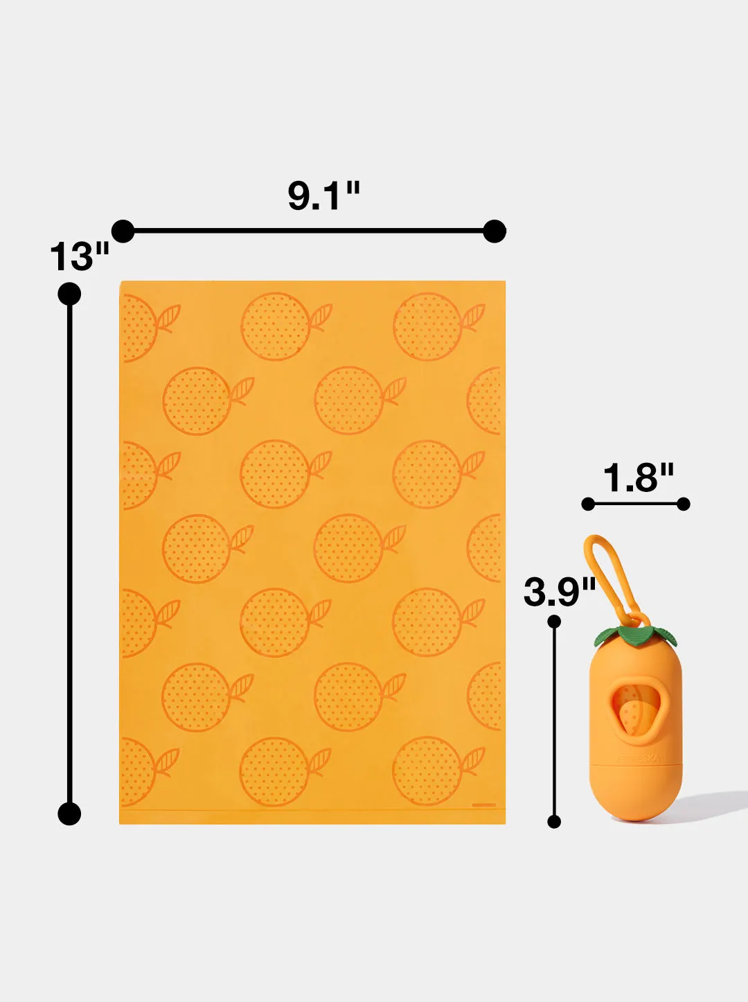 Tangerine Pet Poop Bags Refill Set  (20 Rolls)
