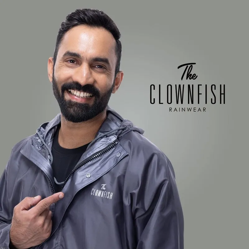 THE CLOWNFISH Majestic Pro Series Men's Waterproof Polyester Double Coating Reversible Raincoat with Hood and Reflector Logo at Back for Night Travelling. Set of Top and Bottom (Blue, XXXL)