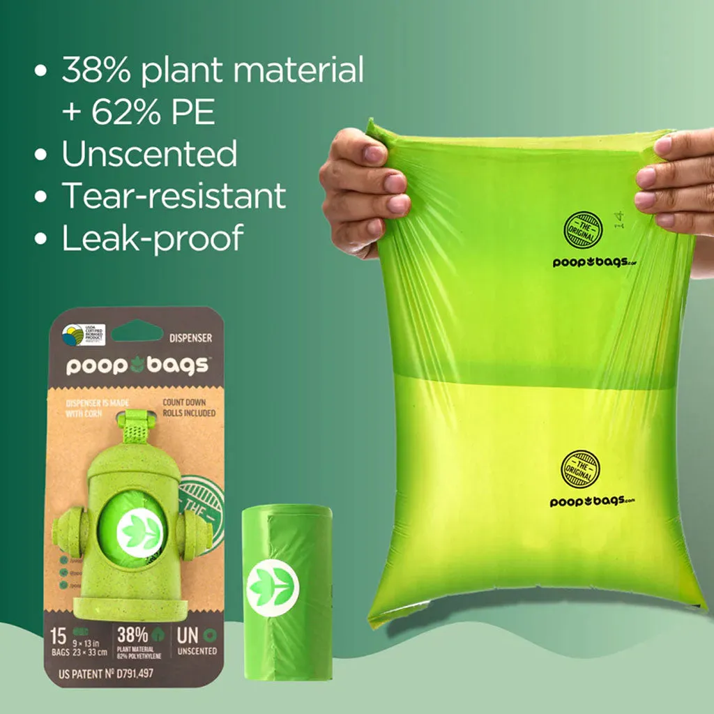 The Original Poop Bags Hydrant Dispenser with Poop Bags, 15-count