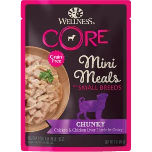 Wellness Dog Core Small Breed Mini Meals - Chunky Chicken & Chicken Liver Entree in Gravy 3oz